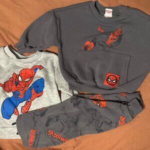 Marvel Spider-Man Kids Matching Set - Gray and Red